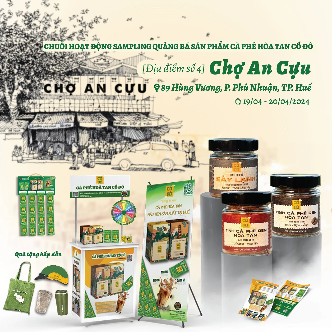 ĐỊA ĐIỂM #4:  Chợ An Cựu - CHUỖI HOẠT ĐỘNG SAMPLING QUẢNG BÁ SẢN PHẨM CÀ PHÊ HÒA TAN CỐ ĐÔ