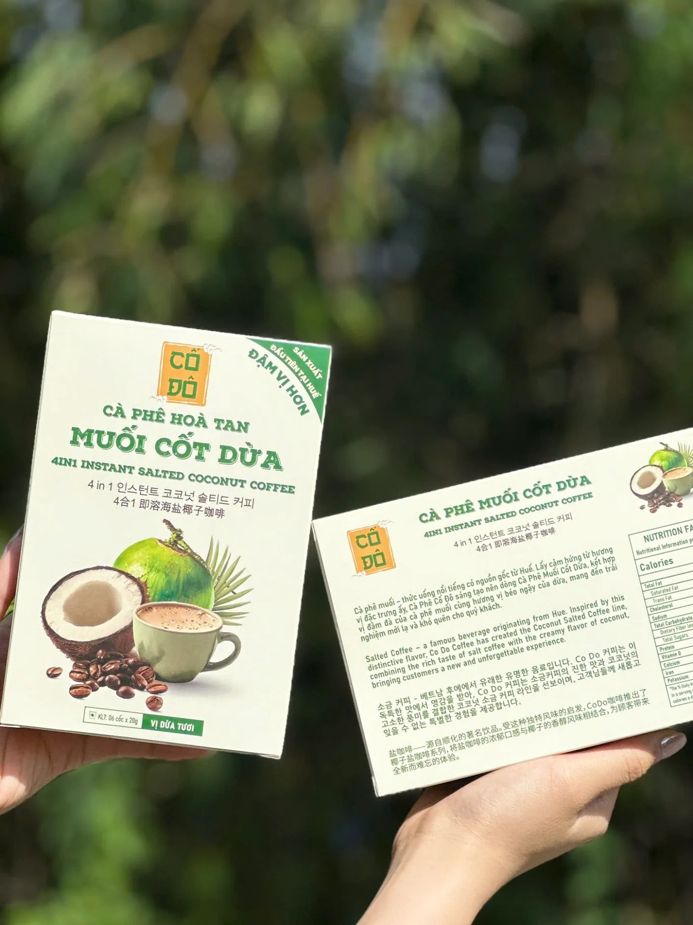 Hộp Cà Phê Hoà Tan Muối Cốt Dừa Cố Đô - Gu Đậm (6 cốc x 20g)